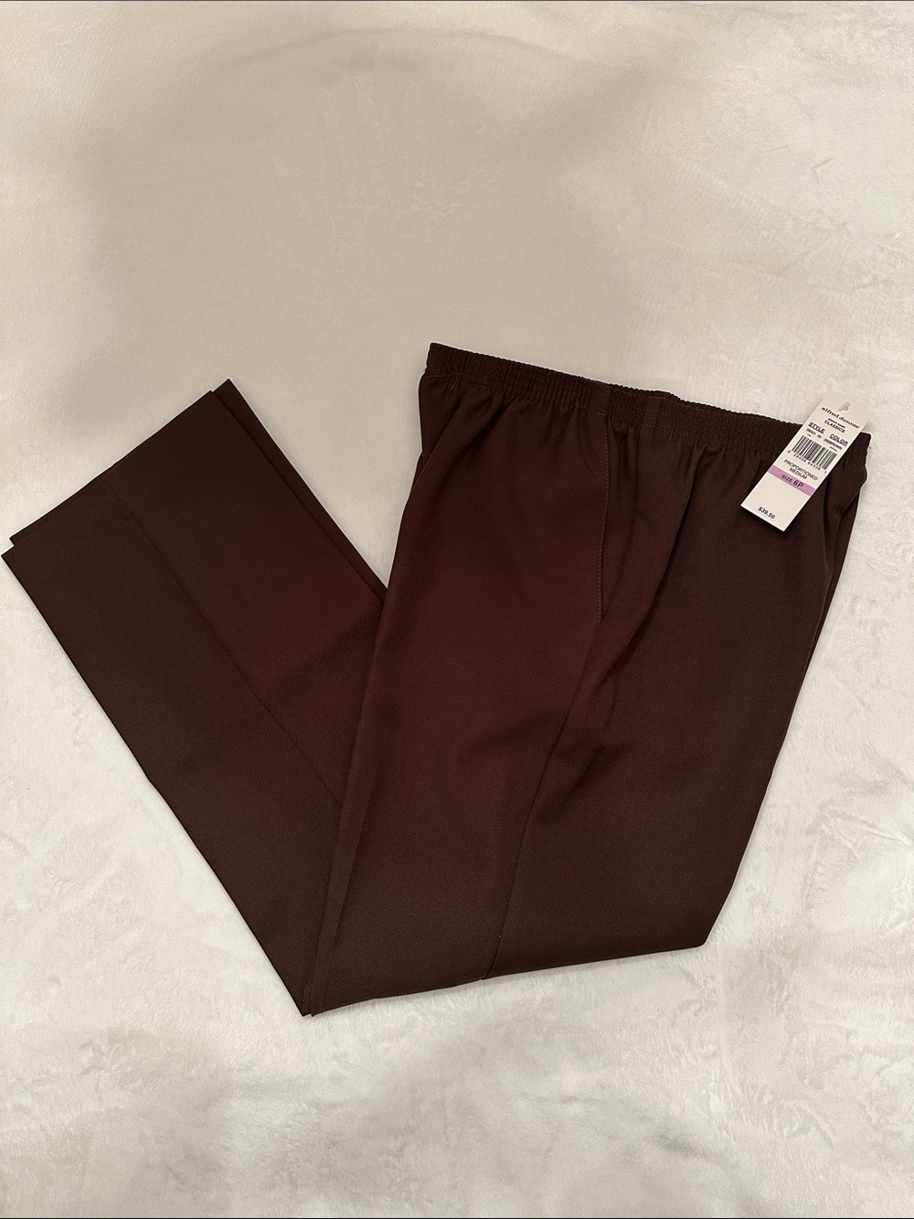 Alfred Dunner Brown Straight-Leg Elastic-Waist Pants